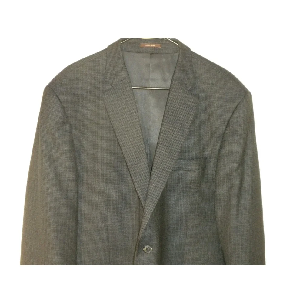 Peter Millar Sport Coat Mens 46R Navy Blue Plaid Flynn Wool Classic Fit Lined‎